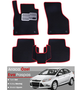 FORD FOCUS 3 (2011-2014) Uyumlu EVA Paspas Tam Set–Araca Özel,Su Geçirmez,Kolay Montaj