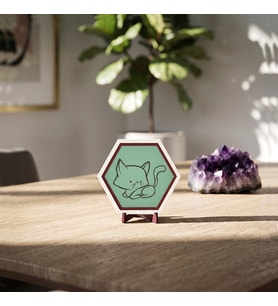 Dinlenen Sevimli Kedi Dekoratif Masaüstü Süsü Çalışma Masalarınıza Şık Bir Dokunuş 10x10 cm