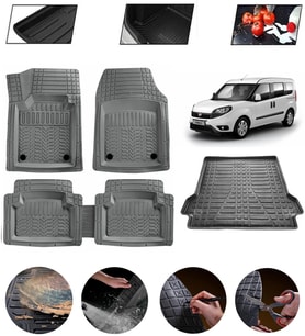 Fiat Doblo Maxi 2010-2015 Sonrası Uyumlu Paspas Araca Özel Bagaj Havuzu MBS Gri