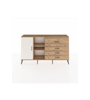 Arges Konsol 4 Raflı 4 Çekmeceli Tek Kapaklı  176x30x99 Çam-Aytaşı/Çam
