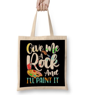 Give Me A Rock And I'll Paint It Cute Artist Bez Çanta Uzun Saplı