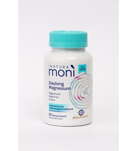 Moni Daylong Magnesium Magnezyum Bisglisinat, Magnezyum Sitrat, B6 Vitamini, Piperin 60 Vegan Kapsül