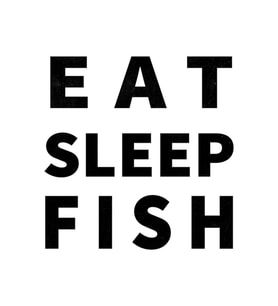 Eat Sleep Fısh Oto Cam Yazı Sticker Siyah 25*18 Cm