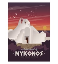 Panagia Paraportiani Kilisesi, Mikonos (yunanistan) Tablo Ahşap Poster Dekoratif