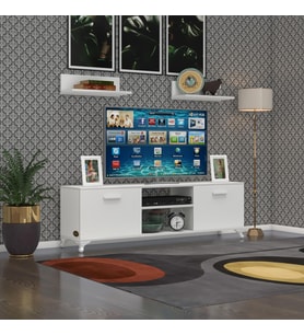Kenzlife televizyon sehpası berlin 120 byz tv ünitesi raflı (Karışık)