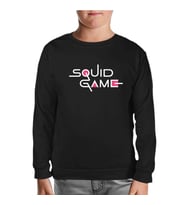 Squid Game-Logo Siyah Çocuk Sweatshirt