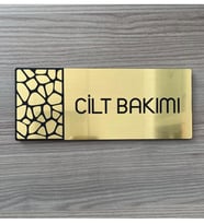 Metalik Gold Seri Cilt Bakımı Yönlendirme Tabelası