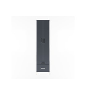 Hyperion Dolap 5 Raflı 2 Çekmeceli 2 Kapaklı 60x44x243 Antrasit-Antrasit
