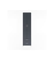 Hyperion Dolap 5 Raflı 2 Çekmeceli 2 Kapaklı 60x44x243 Antrasit-Antrasit