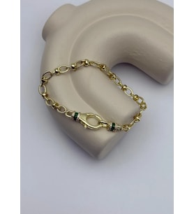 Vip Gold Yeşil Taşlı Bileklik 25 -vipb06