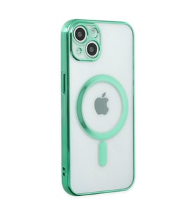 Apple İphone 14 Plus Kılıf Magneticsafe Lazer Silikon - Haki Yeşil