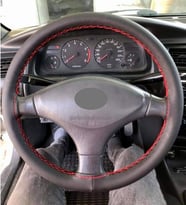 Toyota Corolla Uyumlu 1993-1998 Dikmeli Direksiyon Kılıfı Kırmızı İpli