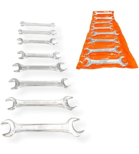 Anahtar Takımı 8 Parça Seti Ağzı Açık Çift Taraflı 6-22MM 6X7-8X9-10X11-12X13-14X15-16X17-18X19-20X22 Araba Motorsiklet Bisiklet Tamiri Somun Sıkma Aparatı SET