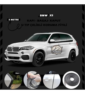 Bmw X5 Oto Araç Kapı Koruma Fitili 5metre Parlak Siyah Renk