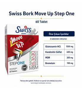 Swiss Bork Move Up Step One Glukozamin Kompleksi 60 Tablet