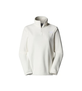 The North Face W Glacier Fleece 1/4 Zip Jacket Kadın Outdoor Çeyrek Fermuarlı Polar Üst NF0A8D2JQLI1 Beyaz