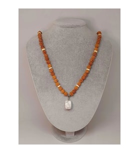 Havlit Taşlı Rudraksha Tohum Kolye Dolama Bileklik 8mm (49714)