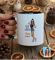 Kişiye Özel Karikatürlü Cute But Cancer Yengeç Burcu Kupa Bardak Doğum Günü Hediyesi