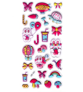 Sticker Kabartmalı Stiker Defter Planlayıcı Etiket (Lde024)-19x9cm - Tavşan Balon