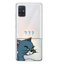 Samsung Galaxy A71 Uyumlu Tom ve Jerry Tasarımlı Şeffaf Telefon Kılıfı