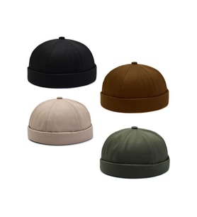 4 Lü Set %100 Pamuk Cap Ayarlanabilir Docker Şapka Yazlık Takke Şapka Retro Şapka Takke Şapka