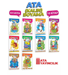Kalın Boyama 10 Kitaplık Boyama Seti - Boyamayı Sevdiren - Kas Yapısını Geliştiren - El Becerisini Geliştiren - Öğretmen Tavsiyeli