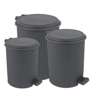 Omnipazar ELF-N320 Nostalji 3 Boy Plastik Pedallı Çöp Kovası