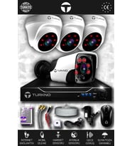 TURKNO 4 Kameralı Pania 3 İç Kamera Set HDD'siz Full HD Gece Görüşlü Güvenlik Kamerası Sistemi