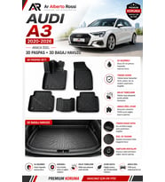 AUDI A3 2020-2026 Araca Özel 3D Paspas + 3D Bagaj Havuzu