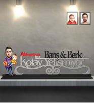 Kişiye Özel Babalar Günü Baba Erkek Bebek Karikatürlü Kolay Yetişmiyor Ahşap Biblo Model-3