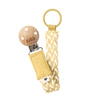 Bibs Paci Braid  Emzik Askısı - Pale Butter/Ivory