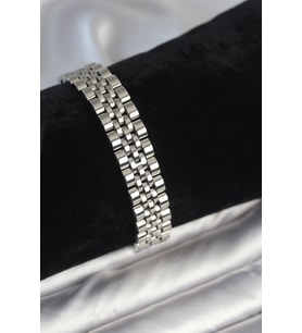 316L Çelik 12 mm Kalınlıkta Gümüş Renkli Erkek Bileklik - TJ-EB3780