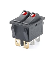 16A 250V On/Off 6 Pin Led Işıklı Çift Anahtar Latch Tip Buton Yüksek Akım Kcd3-2 Double Switch Panel