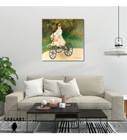 Kare Kanvas Ünlü Eserler Cloude Monet Horse Tricycle in a Garden