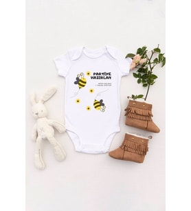 Unisex Bebek Partiye Hazırlan Minik Balımız 1 Yaşına Giriyor Body Zıbın