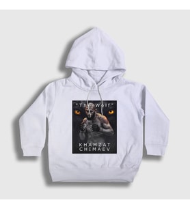 Presmono Unisex Çocuk Beyaz Wolf Kurt Khamzat Chimaev Mma Ufc Kapüşonlu Sweatshirt 429251tt (Beyaz)