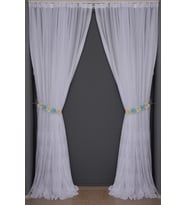 KÜÇÜK YAPRAK MODEL BEYAZ RENK TEK KANAT Hazır Pileli Fon Perde 300*260