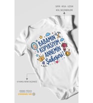 Babamın kopyasıyım annemin şaheseri Kısa Kollu Bebek Body %100 Pamuk