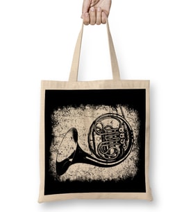 French Horn Big Band Gifts Marching Band Vintage French Horn Müzik Bez Çanta Uzun Saplı