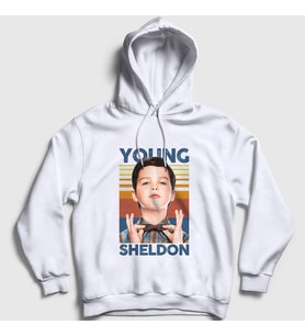 Presmono Unisex Beyaz Dizi Young Sheldon Cooper Kapüşonlu Sweatshirt 507977tt