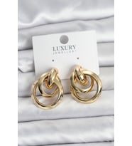 Gold Renk Halka Model Pirinç Kadın Küpe - TJ-BKP11350