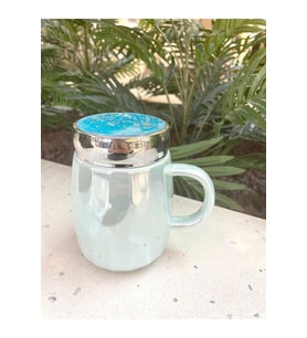 Kapağı Sulu Kupa Mug mavi