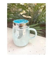Kapağı Sulu Kupa Mug mavi