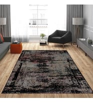 Eliana Home Dijital Baskı Yıkanabilir Kaymaz Taban Salon Halısı Ve Yolluk LNA0895-FNL124 (Siyah)
