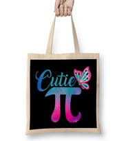 Cute & Funny Cutie Pi Math Pie Butterfly Math Pun Bez Çanta Uzun Saplı