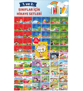 1.ve 2.Sınıflara Uygun Öğretmen Tavsiyeli Eğitici Okumayı Sevdiren 60 lı Hikaye Seti