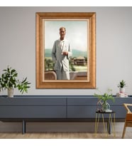 Altın Varaklı Çerçeveli Paspartulu Atatürk Tablo TR0864 (Gold)