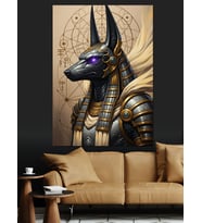 Anubis Mısır Tanrısı Portresi Dekoratif Kanvas - Mdf Ahşap Tablo