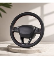 Diimeli Direksiyon Kılıfı Seat ile Uyumlu Leon Direksiyon Kılıfı Kırmızı Dikişli