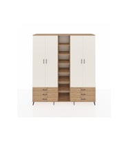 Hyperion Dolap 13 Raflı 6 Çekmeceli 2 Askılı 220x44x243 Çam-Aytaşı/Çam